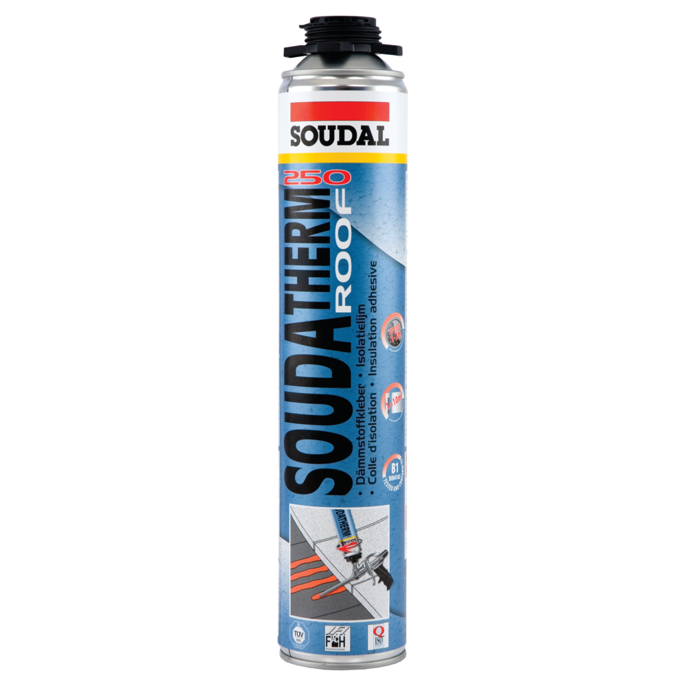 soudabond Dane techniczne: Podstawa Prepolimer poliuretanowy System utwardzania Polimeryzacja z udziałem wilgoci Kolor Pomarańczowy Wydajność* Do 14 m2 paneli izolacyjnych Czas tworzenia naskórka Ok. 8 min. (EN 17333-3) Czas obróbki (cięcia) Ok. 40 min. Pełne obciążenie spojenia* Ok. 1 h Izolacyjność termiczna 0,036 W/m*K Wytrzymałość na rozciąganie prostopadłe ≥ 0,08 MPa (w każdych warunkach) Temperatura aplikacji Od +5°C do +35°C Odporność termiczna** Od -40°C do +90°C Klasa palności B1 (DIN 4102 cz.1) (*) Parametr zależny od wilgotności i temperatury otoczenia. (**) dotyczy w pełni utwardzonego produktu. Charakterystyka: Klej poliuretanowy w aerozolu przeznaczony do prac termoizolacyjnych na dachach płaskich i skośnych. Aplikacja pistoletem zapewnia precyzyjne dozowanie i umożliwia przerwanie pracy, transport lub długotrwałe przechowywanie rozpoczętej butli bez ryzyka utwardzenia kleju i zablokowania zaworu. Podczas utwardzania rozpręża się, wypełniając nierówności podłoża i likwidując pustki powietrzne. Klej ma doskonałą przyczepność do typowych podłoży budowlanych, np. betonu, cegły i innych materiałów ceramicznych, papy, drewna, metali oraz większości materiałów izolacyjnych - polistyrenu, poliuretanu, żywic fenolowych itp. Nie stosować do PE, PP i PTFE. Zapewnia wysoką siłę mocowania wstępnego również w niskich temperaturach, nie dopuszcza do powstawania mostków termicznych i skraca czas prac modernizacyjnych o 30% w porównaniu z tradycyjnymi klejami płynnymi. Jedno opakowanie umożliwia zamocowanie do 14 m² paneli. Może być stosowany również do ociepleń pionowych. Cienkowarstwowa lekka spoina nie obciąża konstrukcji i nie powiększa rozmiarów warstwy izolacyjnej. Formuła o bardzo niskiej emisji lotnych związków organicznych potwierdzonej certyfikatem EC1 Plus. Opakowanie: Puszka aerozolowa 800 ml (166363). Przechowywanie: 24 miesiące w fabrycznym, nieużywanym opakowaniu, w chłodnym i suchym miejscu, w temperaturze od + 5°C do + 25°C. Zastosowanie: Mocowanie płyt izolacyjnych z: - polistyrenu (EPS), - poliuretanu (PUR) lub poliizocyjanuranu (PIR) laminowanych włókniną mineralną, bitumem lub folią ALU, - spienianych materiałów mineralnych typu: perlit, multipol, fermacell, - sztywnych pianek fenolowych (PF) i styroduru (XPS) – tylko do tymczasowego mocowania izolacji w konstrukcjach dachu odwróconego przed aplikacja warstwy balastowej (dociążającej), - wełny mineralnej (rekomendujemy użycie kleju Soudatherm Roof 170). Podłoża: - beton, beton komórkowy, płyty włóknocementowe, - odporne na korozję blachy stalowe (również laminowane i lakierowane - papy bitumiczne z posypką mineralną lub łupkiem, - tynk, drewno, twarde PCV, - membrany paroszczelne: - bitumiczne - aluminiowe (ze względu na rozmaitość warstw wykańczających - tylko za zgodą producentów membran). Zawsze upewnić się, czy producent dopuszcza klejenie membrany. Delikatne zwilżenie powierzchni membrany przed aplikacją poprawia przyczepność kleju. Temperatura aplikacji: Otoczenie: od +5°C do +35°C Podłoże: od +5°C do +35°C Puszka: od +10°C do +35°C. Sposób użycia: - Podłoża muszą być równe, czyste, wolne od środków antyadhezyjnych takich jak tłuszcze, oleje, stare szczeliwa itp. Mechanicznie usunąć istniejące wykwity, zgorzeliny i odspojenia na powierzchniach mineralnych. Podłoża niespójne lub pyliste należy zagruntować odpowiednim preparatem. Wyeliminować bąble w pokryciach bitumicznych. - W przypadku prac renowacyjnych, szczególnie w technologii dachu odwróconego upewnić się, że podłoże jest stabilnie przymocowane do podkonstrukcji dachu. - Bezpośrednio przed aplikacją podłoże można zwilżyć wodą – skróci to czas utwardzania kleju i poprawi jego przyczepność. - Przed rozpoczęciem pracy energicznie wstrząsnąć puszką około 30 razy, nakręcić puszkę na pistolet i wyregulować dyszę dozującą. Po każdej przerwie w aplikacji powtarzać wstrząsanie dla lepszego wymieszania składników. - Klej aplikować bezpośrednio na podłoże ścieżkami o średnicy ok. 3cm, prowadząc wylot lufy pistoletu ok. 1-2 cm nad powierzchnią. - Nakładać przynajmniej 3 ścieżki kleju na każdy m2 powierzchni. W narożnikach i przy krawędzi dachu zalecamy nałożenie 8 ścieżek. Ilość kleju może być obliczana zgodnie z normą EN 1991-1-4. Przy obliczeniach należy uwzględniać region, lokalizację i wysokość konstrukcji oraz położenie na dachu (centrum, krawędź, narożniki). - Na podłożach nierównych stosować większą ilość kleju dla wypełnienia pustych przestrzeni i zapewnienia odpowiedniej siły mocowania. - Ułożyć panele izolacyjne i docisnąć do podłoża – nie zmieniać położenia płyt, nie odrywać od podłoża, nie dobijać młotkiem. - W razie oderwania/przesunięcia płyty – koniecznie nałożyć nowe ścieżki kleju. - Nadmiar kleju usuwać mechanicznie po utwardzeniu, świeże zabrudzenia - Płynem czyszczącym do pianki Soudal. - Po 60 minutach od aplikacji kleju panele izolacyjne mogą być pokryte membraną dachową. Ograniczyć do niezbędnego minimum chodzenie po przyklejonych panelach w czasie pierwszych 60 minut po aplikacji kleju. - Po zakończeniu pracy zakręcić śrubą dozującą. Zabezpiecza to przed przypadkowym uruchomieniem spustu i uwolnieniem kleju. - Świeże zabrudzenia i narzędzia czyścić płynem czyszczącym do pianki poliuretanowej Soudal lub ściereczkami czyszczącymi Swipex XXL. - Utwardzony klej usuwać tylko mechanicznie lub z pomocą preparatu PU REMOVER - w żadnym wypadku nie spalać!
