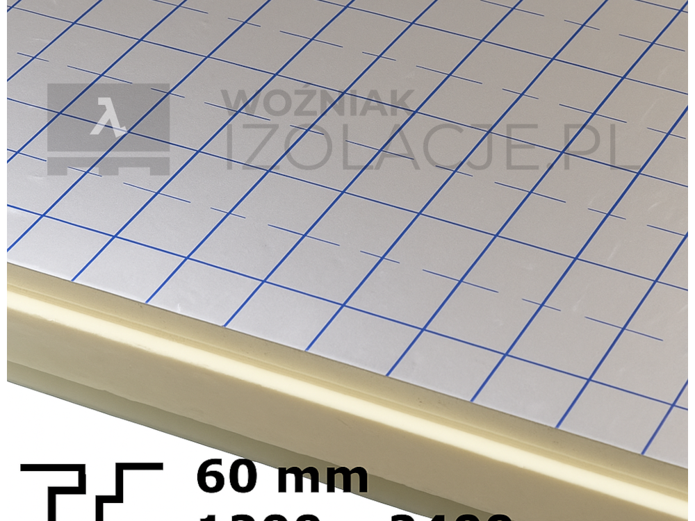 PŁYTA IZOLACYJNA PIR FORMAT 1200 X 2400 MM GRUBOŚĆ 6 CM
