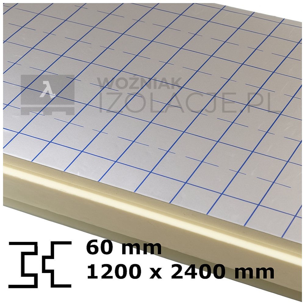 PŁYTA IZOLACYJNA PIR FORMAT 1200 X 2400 MM GRUBOŚĆ 6 CM