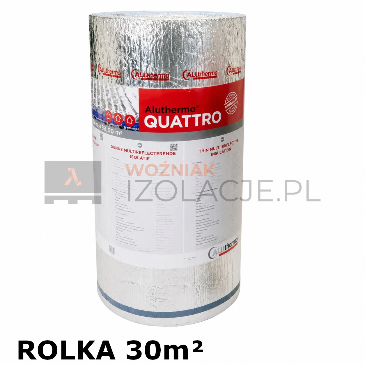 Aluthermo Quattro – wielowarstwowa izolacja refleksyjna w rolce z warstwą aluminium.