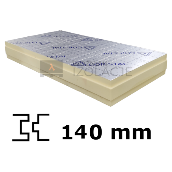 Płyta PIR AL 14cm (600 x 1200mm) – krawędź pióro wpust