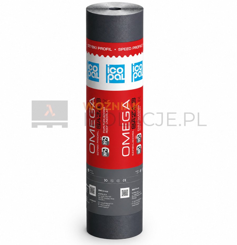 Papa podkładowa ICOPAL OMEGA PF 3,2 mm SBS na welonie szklanym 10 m² do pokryć dachowych
